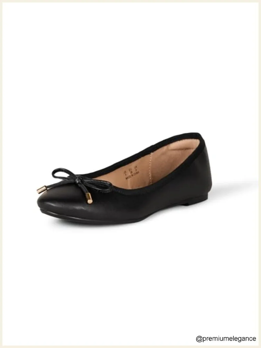 Women's Comfortable Round Toe Ballet Flats with Bow, Faux Leather